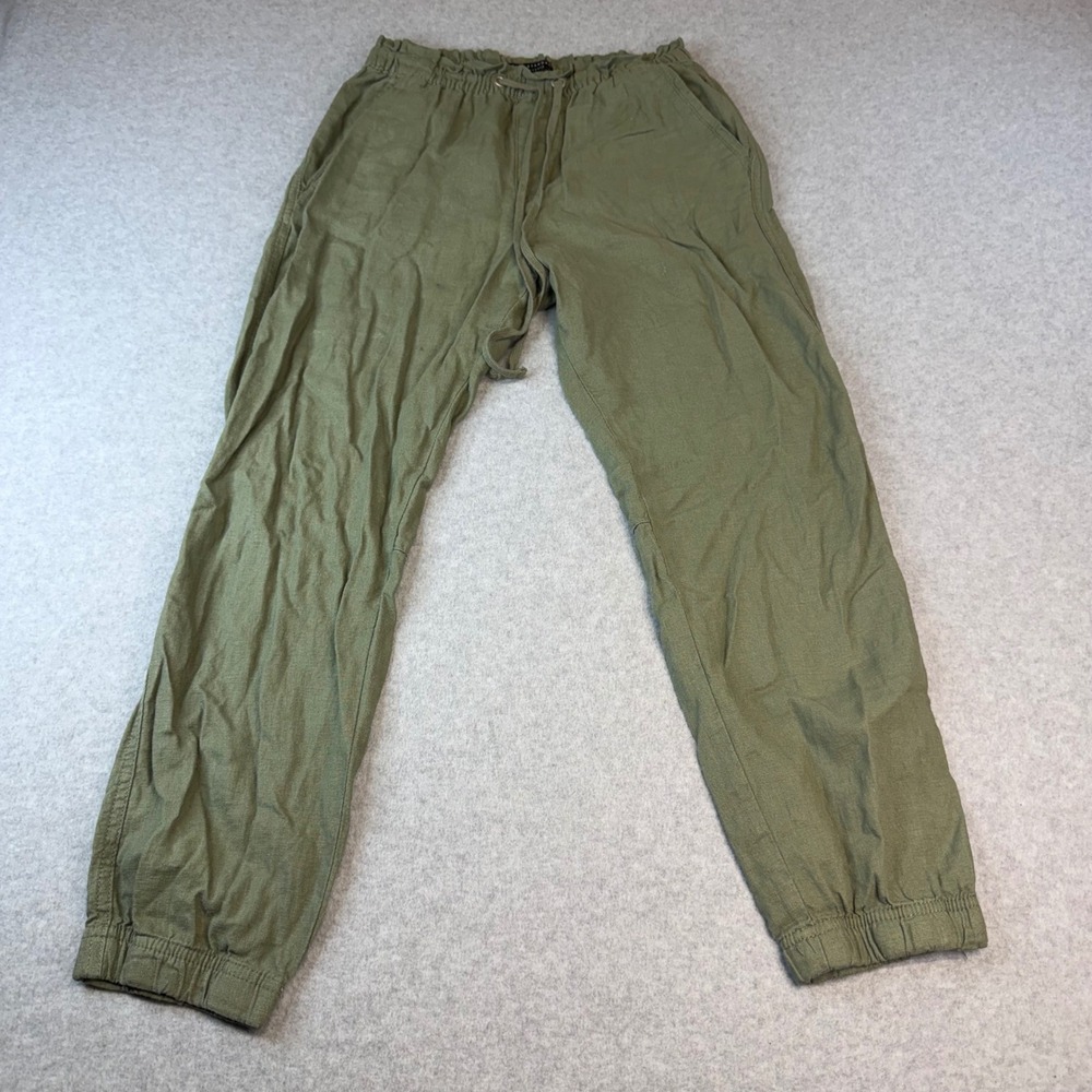 Social Standard by Sanctuary Olive Green Linen Blend Jogger Pants Small